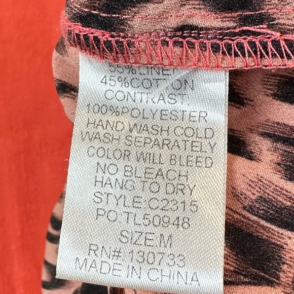 Umgee Linen Cotton Orange Leopard Print Ruffle Tunic Size L 🔥 - Picture 3 of 4